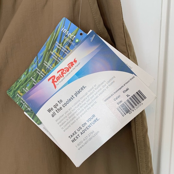 NWT!!  RAIL RIDERS Weatherpants with Insect Shield!  SZ XL - Picture 5 of 9